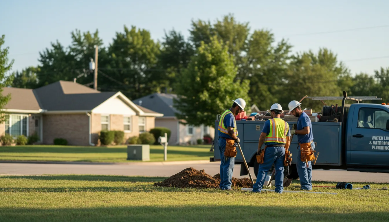 Residential water line and bathroom plumbing service in Francisco, IN